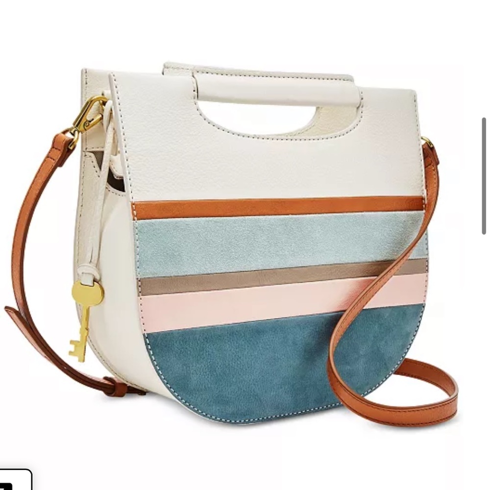 Hazel Striped Suede Crossbody Clutch